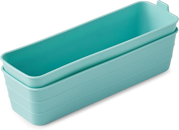 Mainstays Set of 5 Flexible Drawer Storage Organizers, Grey, Blue, Teal