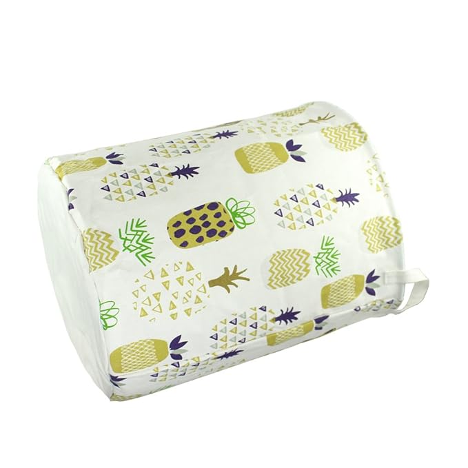 Orino 19 x 16.5 Inches Extra Large Canvas Fabric Folding Storage bin with Handle Waterproof Home Decor Laundry Hamper Organize Pineapple Storage Baskets for Dirty Clothes, Toy (Yellow)