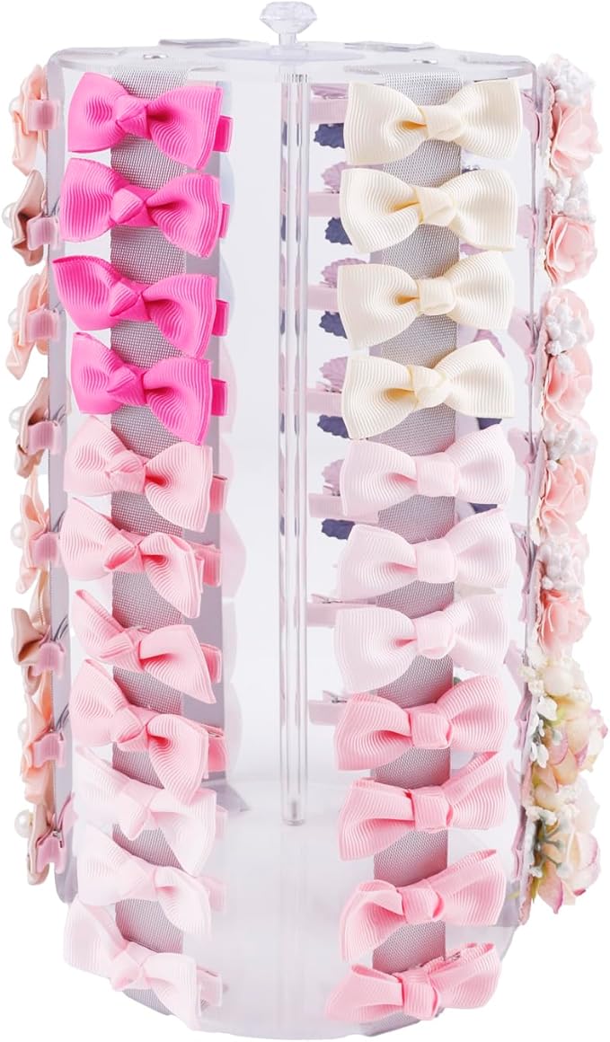 OOSAKU Headband Holder Bow Organizer for Girls,Baby Hair Clips Storage Stand, Hair Accessory Organizer Rack for Baby Newborn Infant Toddler Kids (YT-BXZ-9-hui)