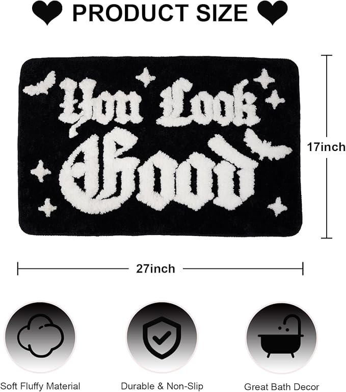 Halloween Rug Your Look Good Gothic Bathroom Rug Halloween Bath Mat Spooky Bathroom Mat Floor Doormats Rugs 17 x 27 Inch for Tub Home Living Room