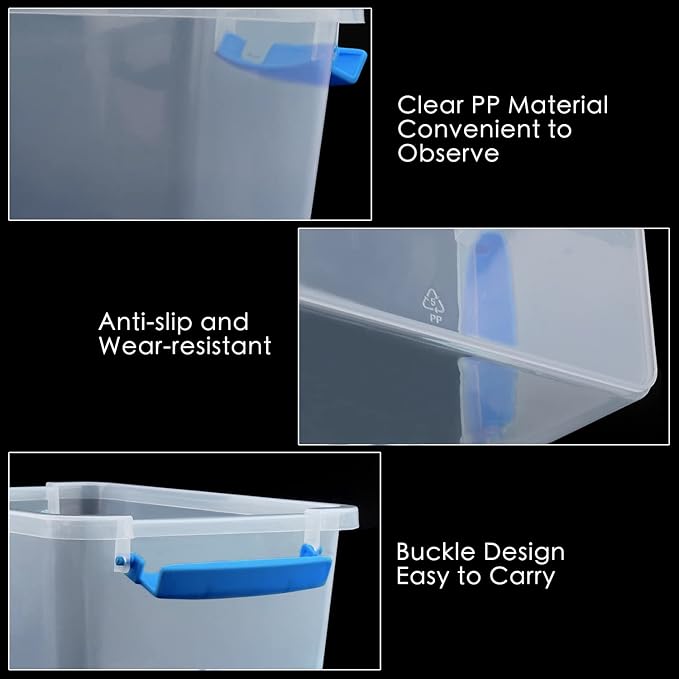 Storage Bins,4 Pack Small Stackable Plastic Cubby Containers with Lids 5 QT Storage Cubbies Plastic Storage Containers for Classroom Book Bin Toy Organizers for Classroom Organizers (Mixed Color)