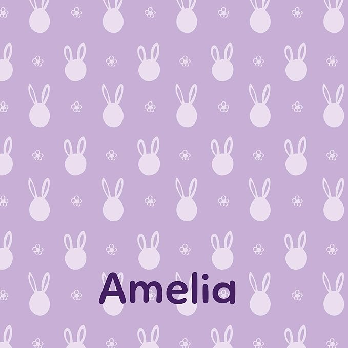 Let's Make Memories Personalized Easter Basket for Kids - For Boys - For Girls - Create Your Own - Fillable - Wicker - Easter Basket Stuffers - Small - Purple Bunny Faces