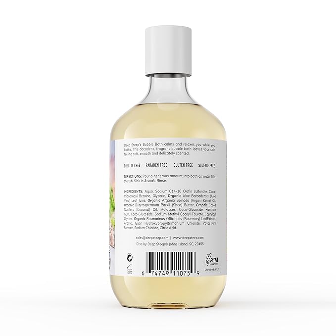 Deep Steep Raspberry Merlot Bubble Bath for Women, Hypoallergenic, Clinically Tested, Clean Formula for Sensitive Skin, Sulfate-Free, 17 fl oz Bottle, Essential Bath Accessories