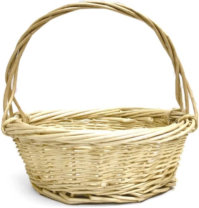 AI-4066C-Q04 14.5 in. Long Handled Beige Willow Basket - Set of 4