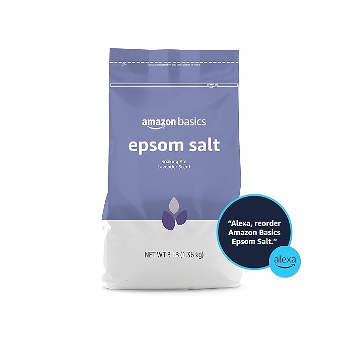 Amazon Basics Epsom Salt, Lavender Scented, 3 Pound, 2-Pack | Soaking Aid | Previously Solimo