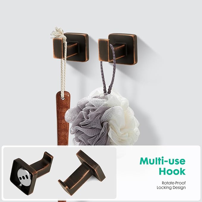 5 Piece Antique Bathroom Hardware Accessories Set Oil Rubbed Bronze,24 Inch Towel Bar Set,Towel Rack Set,Bathroom Towel Holder Set