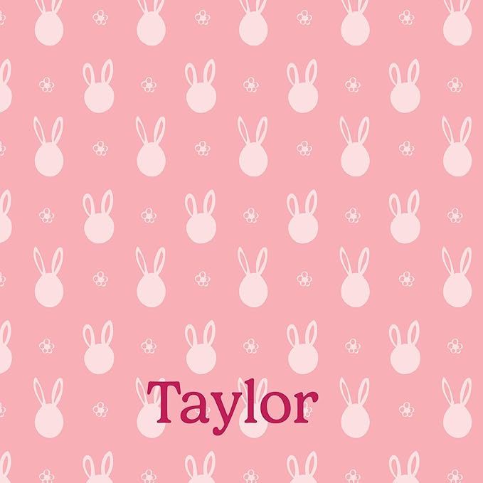Let's Make Memories Personalized Easter Basket for Kids - For Boys - For Girls - Create Your Own - Fillable - Wicker - Easter Basket Stuffers - Small - Pink Bunny Faces