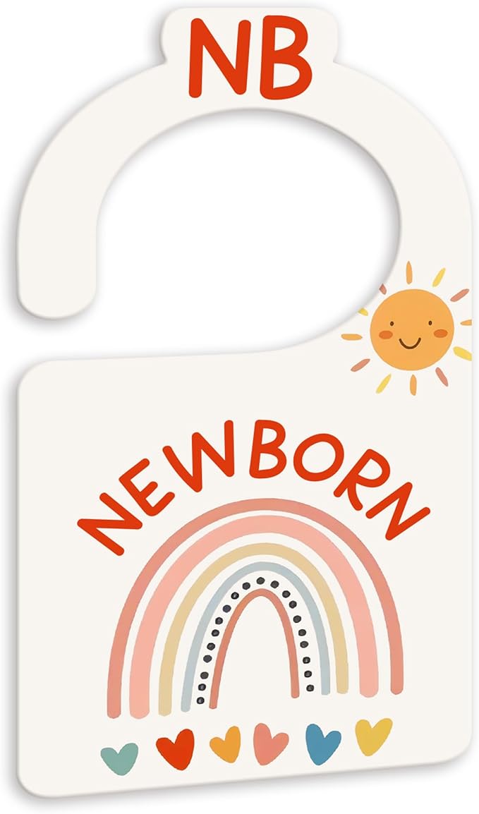 JMOST Boho Rainbow Baby Closet Dividers for Nursery Closet Organizer, Newborn to 24 Months Size Clothes, Hangers with Size Dividers, Double Sided
