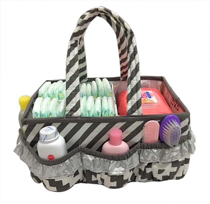 Bacati Love Grey Kids Storage (Nursery Storage Caddy)