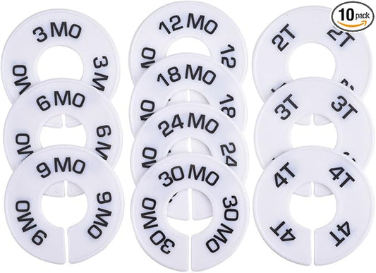Blulu 10 Pack Clothing Rack Size Dividers Round Hangers Dividers