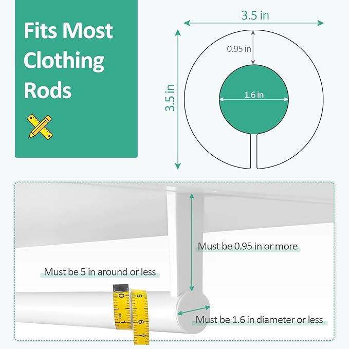 8 Pcs Baby Closet Dividers for Clothes, Round Baby Clothes Organizer, Baby Closet Organizer with Clear Size Labels, Fits Most Rods