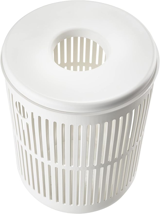 Zone Denmark Laundry Basket - Elevate Your Laundry Routine with Style and Functionality, White 16.14x16.14x21.65 inches