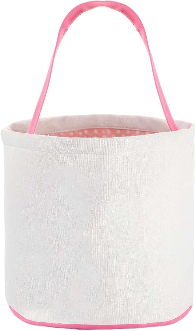 Easter Bunny Basket Bags,Canvas Cotton Easter Baskets for Kids Empty,Easter Bunny Basket,Perfect for Girls Boys Easter Egg Hunts,Easter Baskets for Kids
