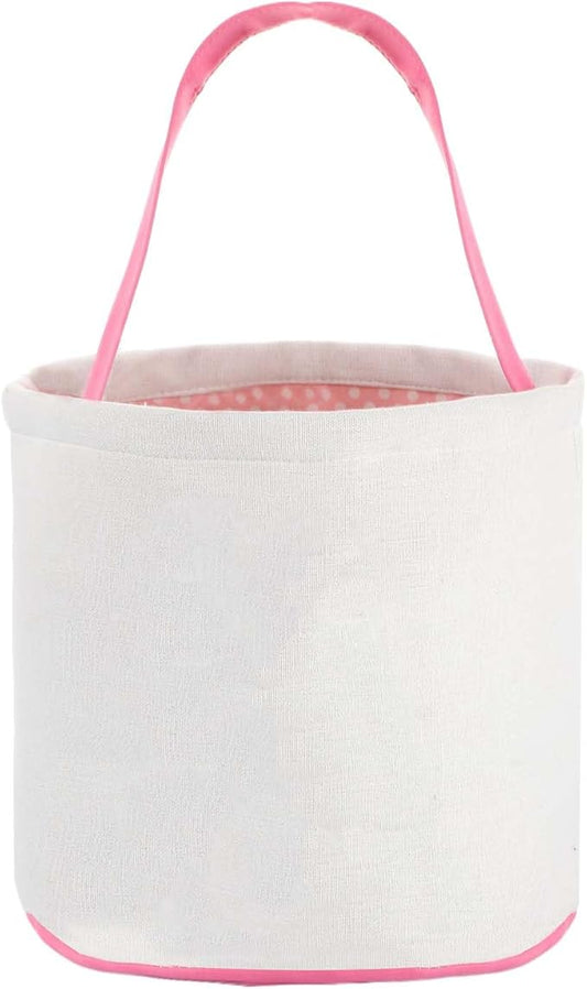 Easter Bunny Basket Bags,Canvas Cotton Easter Baskets for Kids Empty,Easter Bunny Basket,Perfect for Girls Boys Easter Egg Hunts,Easter Baskets for Kids