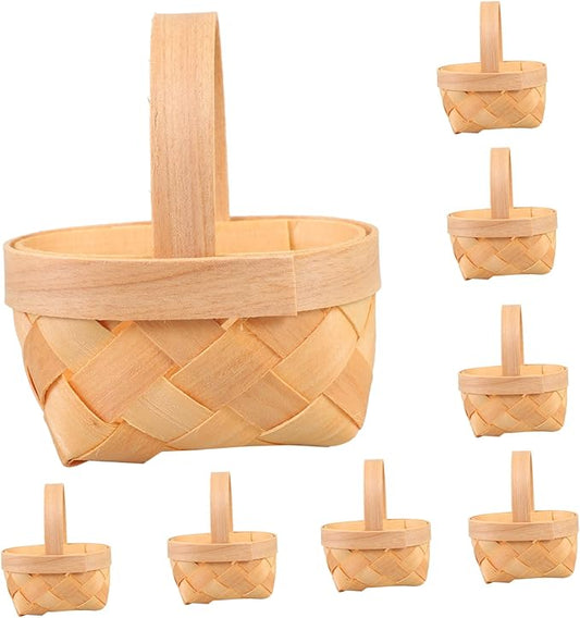Happyyami 20pcs Mini Woven Candy Baskets for Boys and Girls Natural Treat Holders for Party Favors Easter Birthdays and Home Storage Adorable Packaging