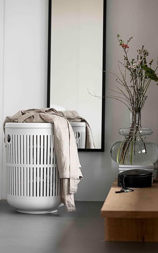 Zone Denmark Laundry Basket - Elevate Your Laundry Routine with Style and Functionality, Eucalyptus Plus 16.14x16.14x21.65 inches