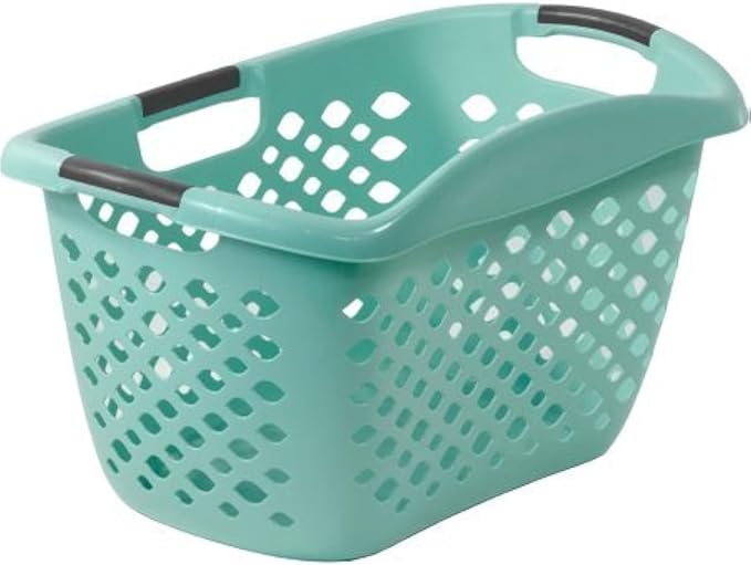 Home Logic 1.8-Bu Large-Capacity Hip Grip Laundry Basket, Teal Splash