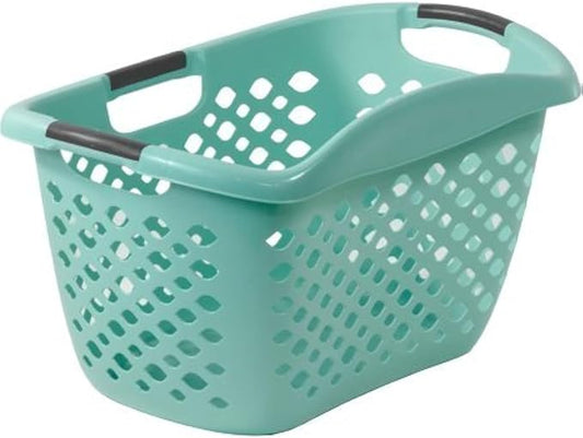 Home Logic 1.8-Bu Large-Capacity Hip Grip Laundry Basket, Teal Splash
