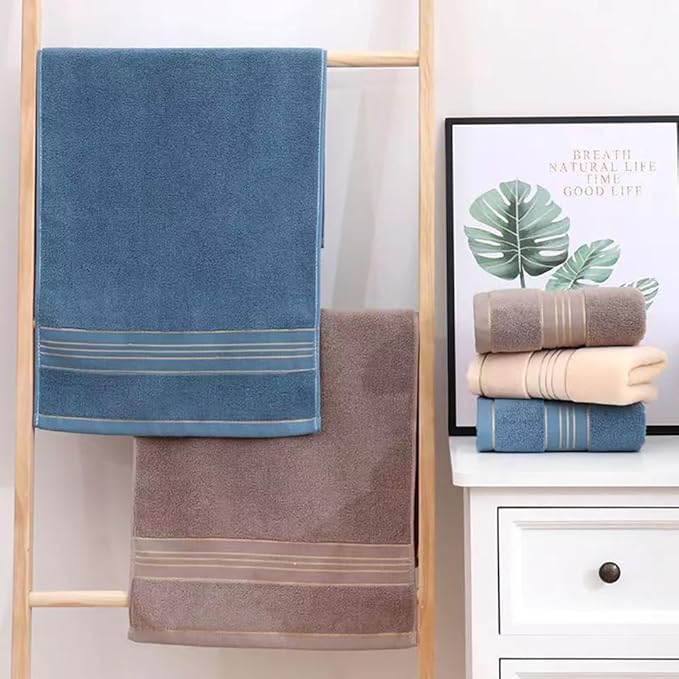 2 Pack Hand Towels for Bathroom - 100% Cotton Decorative Soft & Highly Absorbent Towel Set for Face, Spa, Gym, Kitchen, Hotel, 13x30 Inch (Brown - 2 Pack)