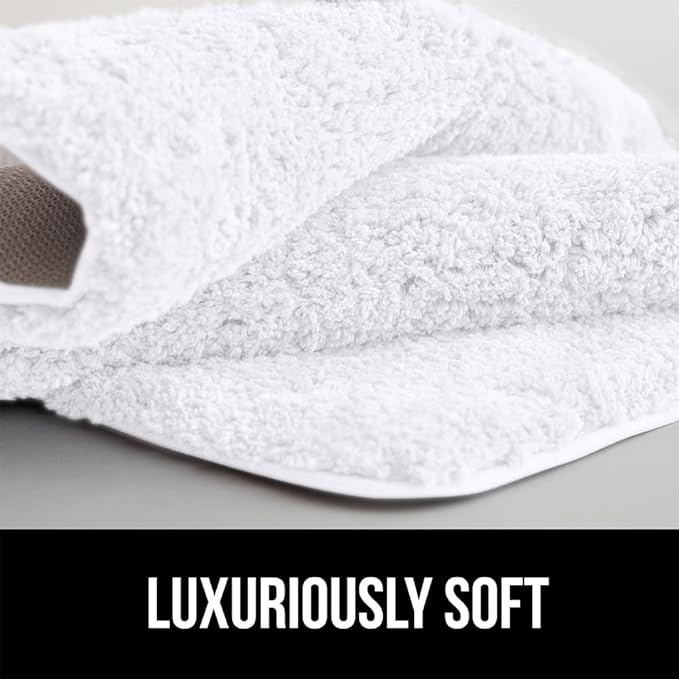 GORILLA GRIP Bathroom Rugs, Ultra Soft Absorbent Mat, Thick Plush Bath Rug, Machine Washable, Microfiber Quick Dry, Mats for Shower, Bathtub and Floor, Home Decor Accessories, 24x17, White