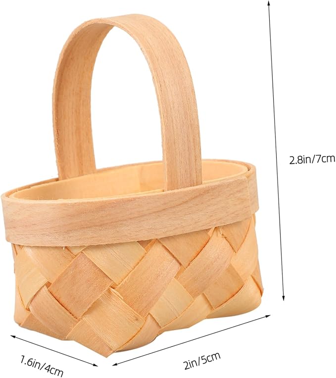 Happyyami 20pcs Mini Woven Candy Baskets for Boys and Girls Natural Treat Holders for Party Favors Easter Birthdays and Home Storage Adorable Packaging