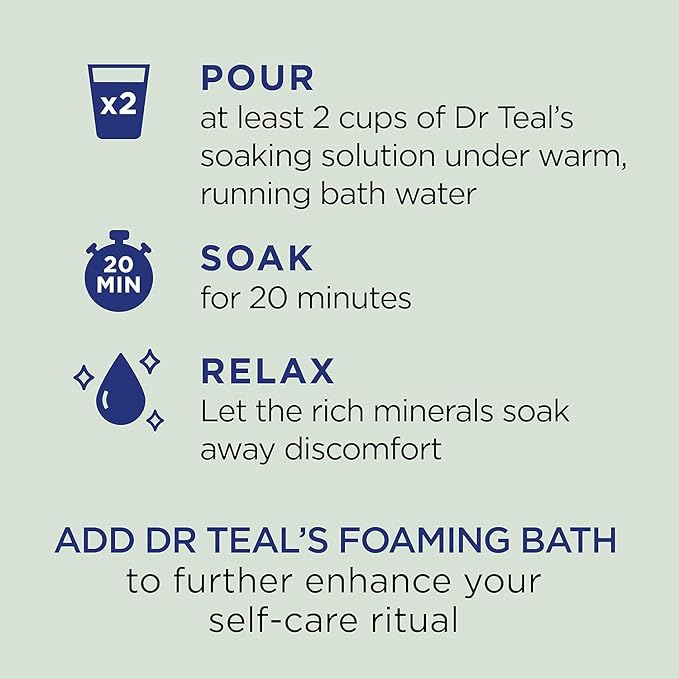 Dr Teal's Epsom Salt Magnesium Soak, Relax & Relief with Eucalyptus & Spearmint Essential Oils, 3 lbs