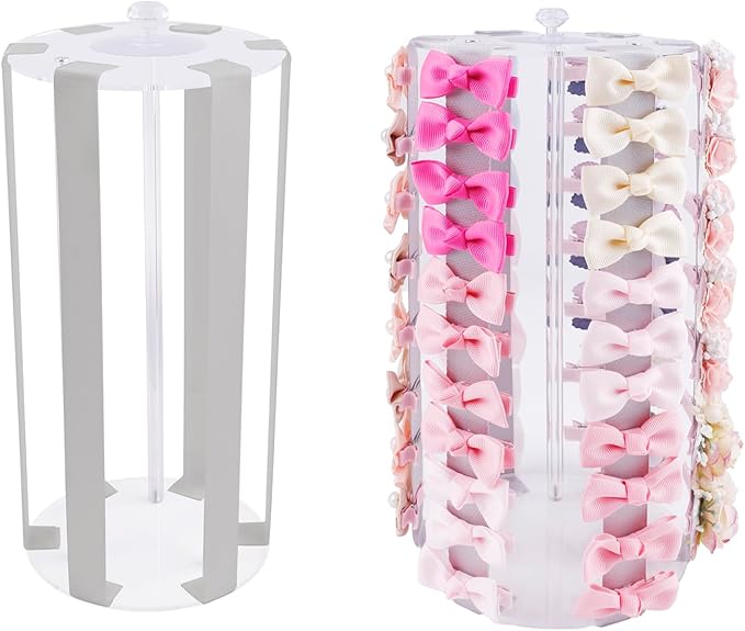 OOSAKU Headband Holder Bow Organizer for Girls,Baby Hair Clips Storage Stand, Hair Accessory Organizer Rack for Baby Newborn Infant Toddler Kids (YT-BXZ-9-hui)