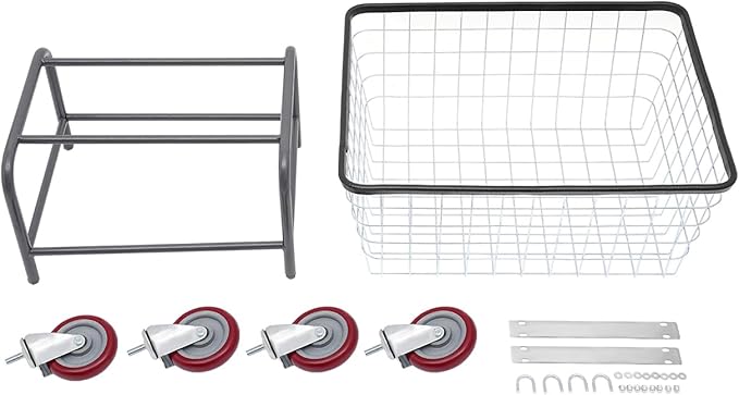 Laundry Cart,Steel Wire Laundry Cart,Laundry Basket With Wheels,Heavy Duty Commercial Wire Laundry Basket Cart for Laundry Clothes Storage 26.77x21.5x26in (B)