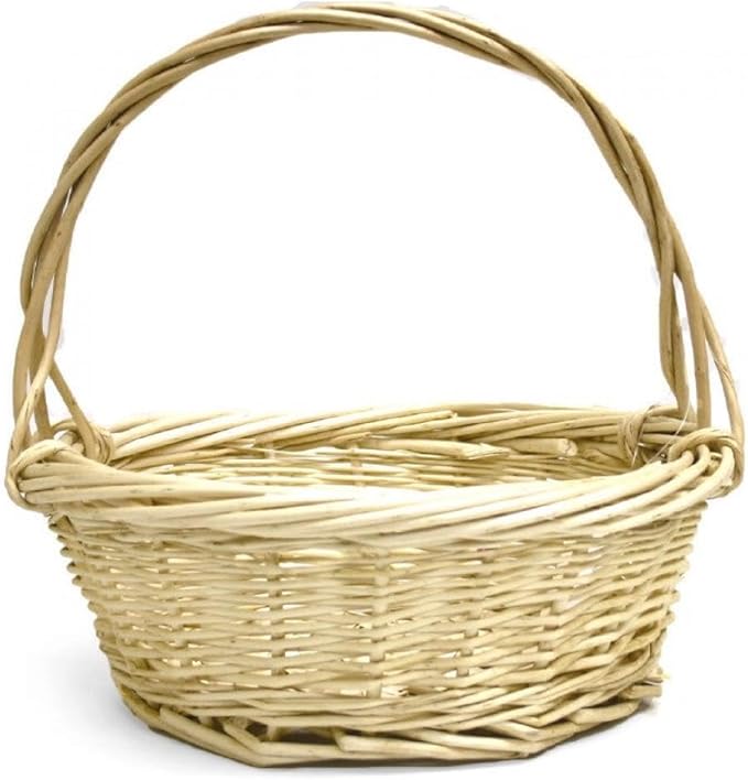 AI-4066A-Q04 10 in. Long Handled Beige Willow Basket - Set of 4