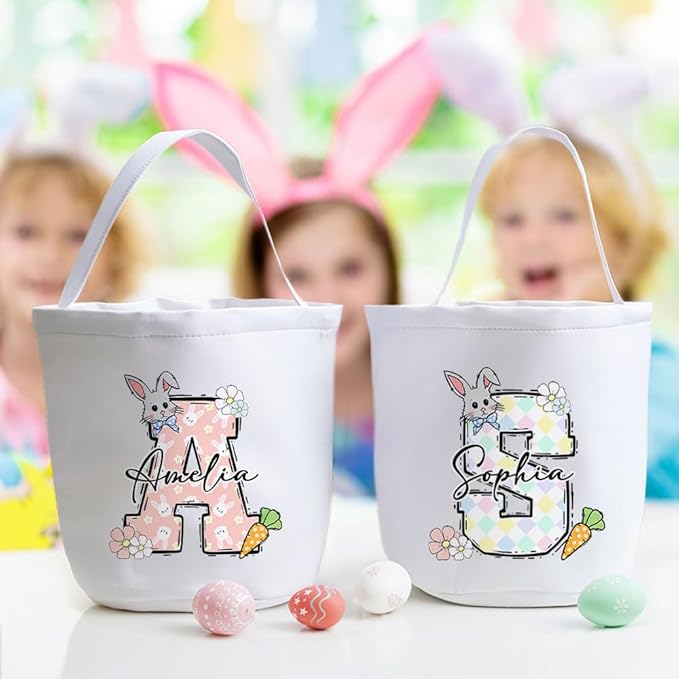callie Personalized Easter Basket Stuffers, Custom Initial and Name on Basket Stuffers, Easter Bonus Gifts Brithday Gifts for Family Son Daughter (Floral Easter)