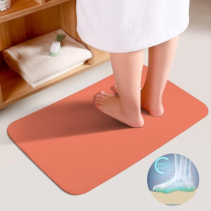 3 Pieces Bath Rug Sets, Retro Watermelon Trend Color Bathroom Mat Set Non Slip U Shaped Contour Rug & Toilet Lid Cover
