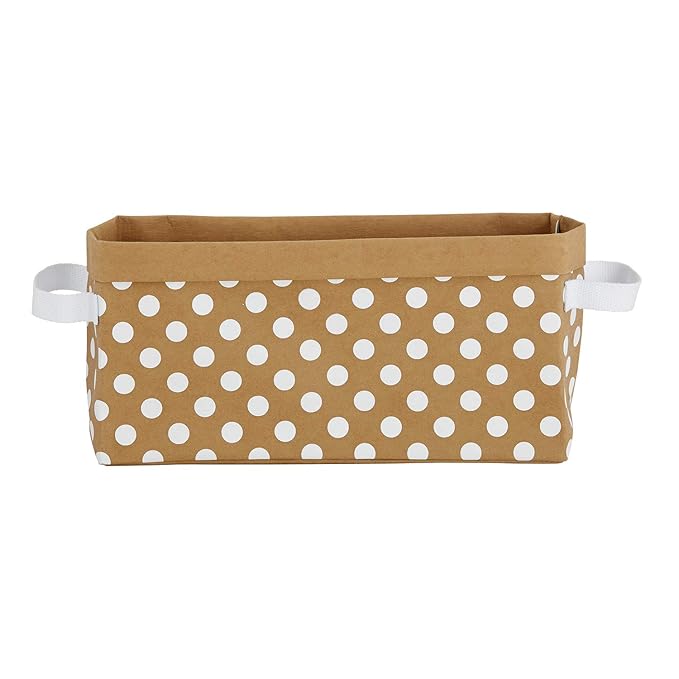 Stephan Baby Washable Paper Organizer Storage Cube, Kraft Dot