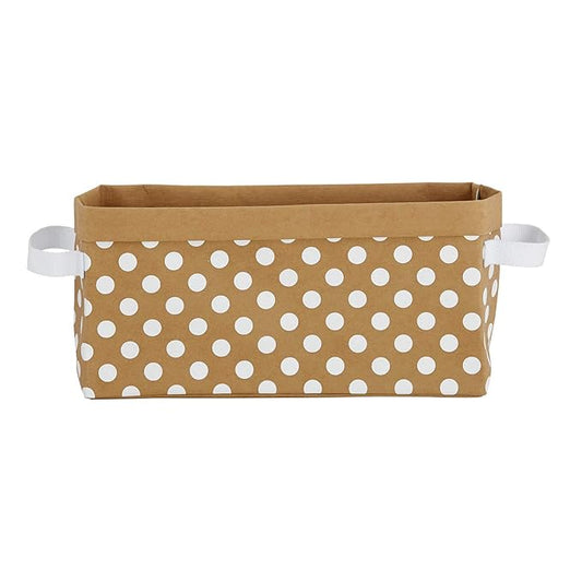 Stephan Baby Washable Paper Organizer Storage Cube, Kraft Dot