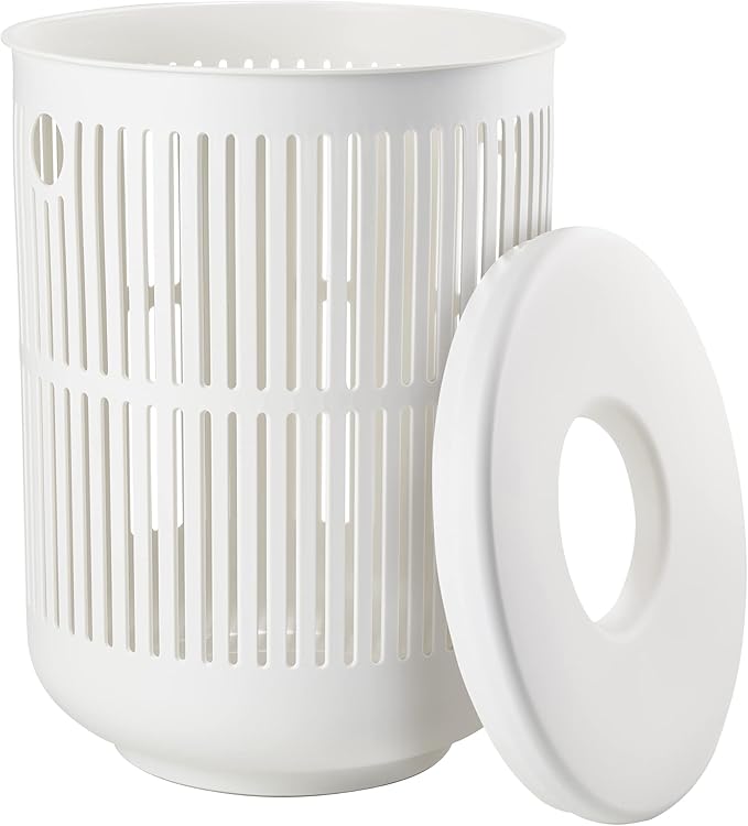Zone Denmark Laundry Basket - Elevate Your Laundry Routine with Style and Functionality, White 16.14x16.14x21.65 inches