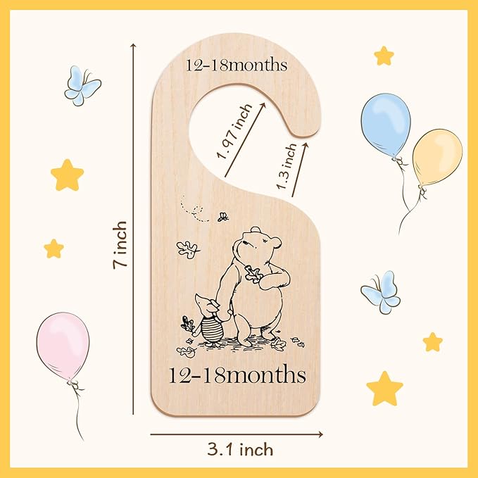 Baby Closet Divider -Nursery Decor Wardrobe Baby Closet Organizer,Daisy Design Nursery Decor Clothes Hanger Dividers for Sorting 8 from Newborn to 24+ Months