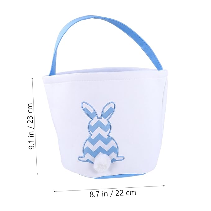 1Pc Theme Bunny Basket with Plush Tail Cute Cartoon Rabbit Candy Storage Holder for Treats Festival Basket