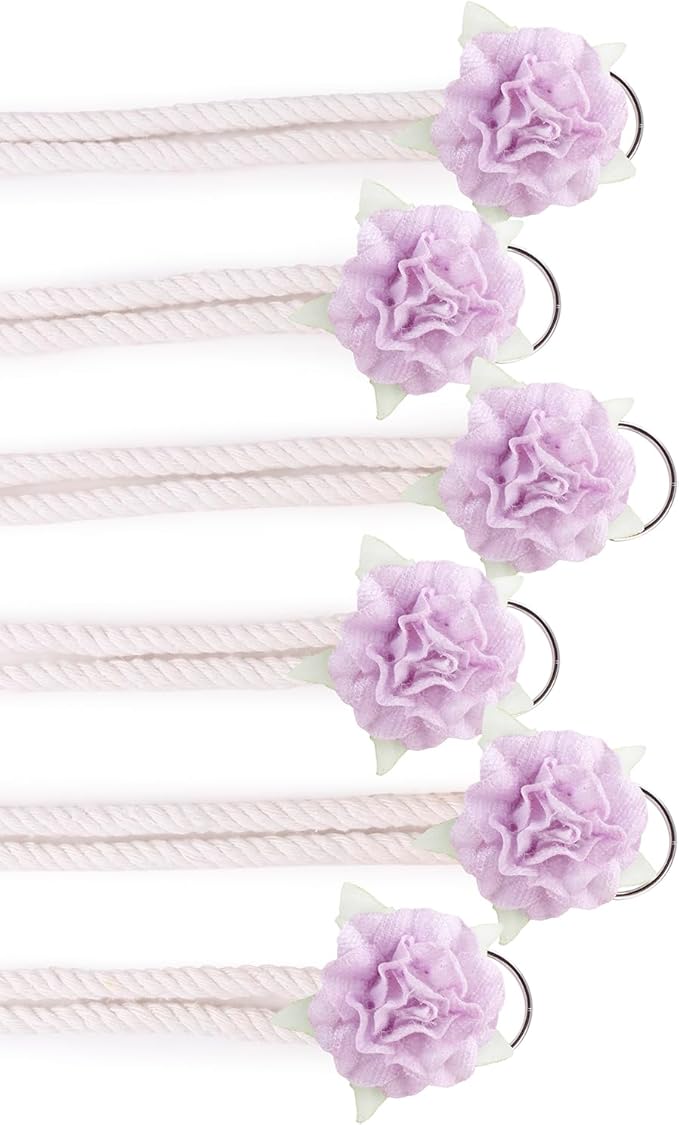 cherrboll Flower Hair Bow Organizer for Baby Girls, 6PCS Floral Hair Clips Holder Headband Hair Accessories Wall Hanging Organizers Storage for Toddler Room Nursery Decor