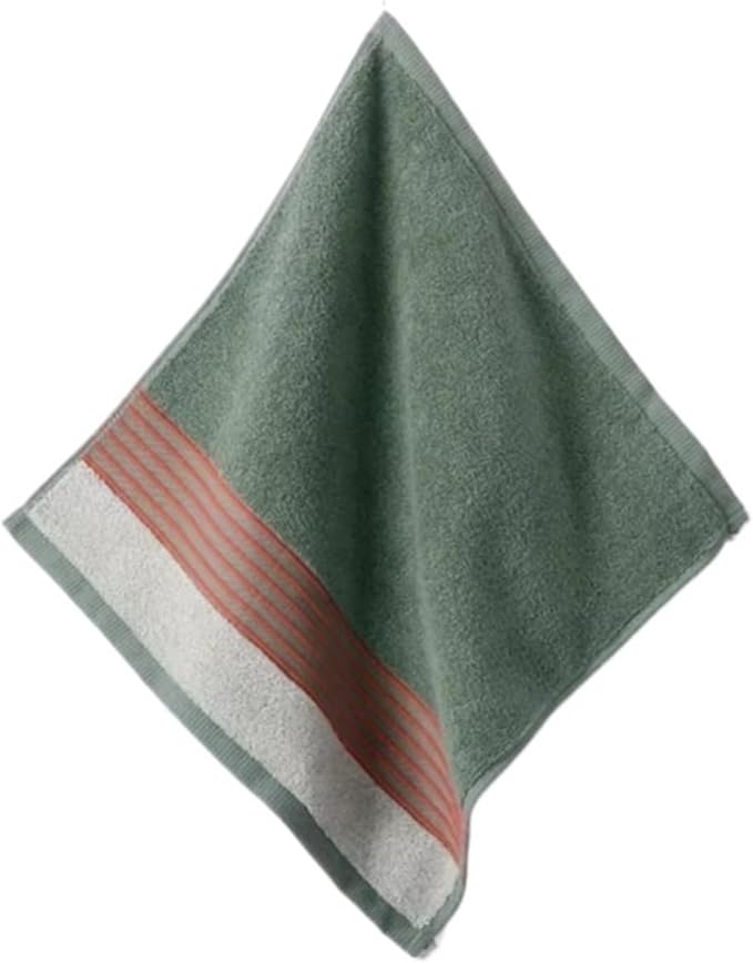 3 Pack Pure Cotton Face Cloths, 35x34cm Absorbent Bath & Hand Towels, Assorted Color(Green)