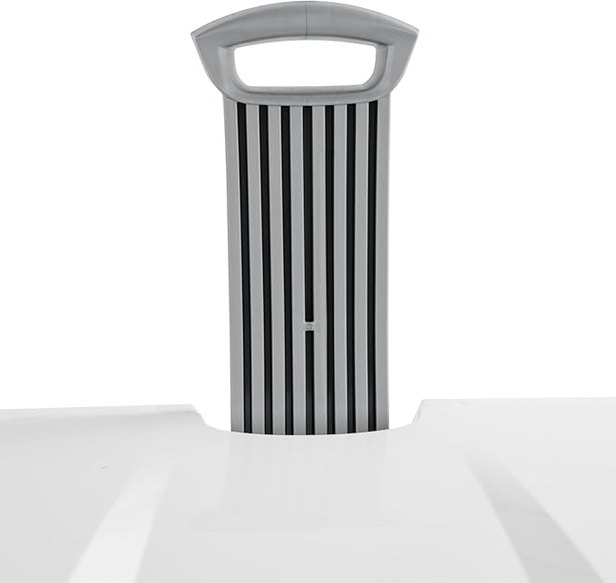Wheeled Hamper, Plastic Laundry Hamper with Handle for Easy Transport, White