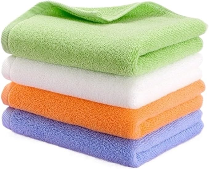 3-Pack Solid Color Cotton Towels, Soft Absorbent Bath Towels for Home(Blue)