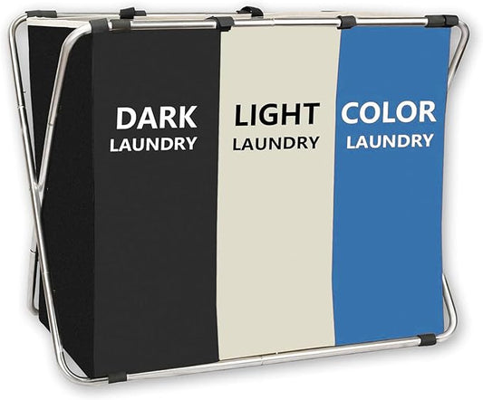 160L Large Laundry Basket, Freestanding Laundry Hamper, Collapsible Tall Clothes Hamper with Handles for Clothes Toys in the Dorm & Family Closet Storage Container and Organizer (3 Liner blue)