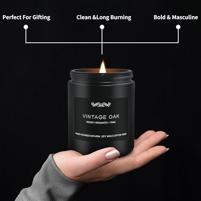 6 Pack Candles for Home Scented Aromatherapy Candles Gifts Set for Mens, Men Candle Set, 42 oz 300 Hour Long Lasting Candles Gifts for Men Birthday, Christmas