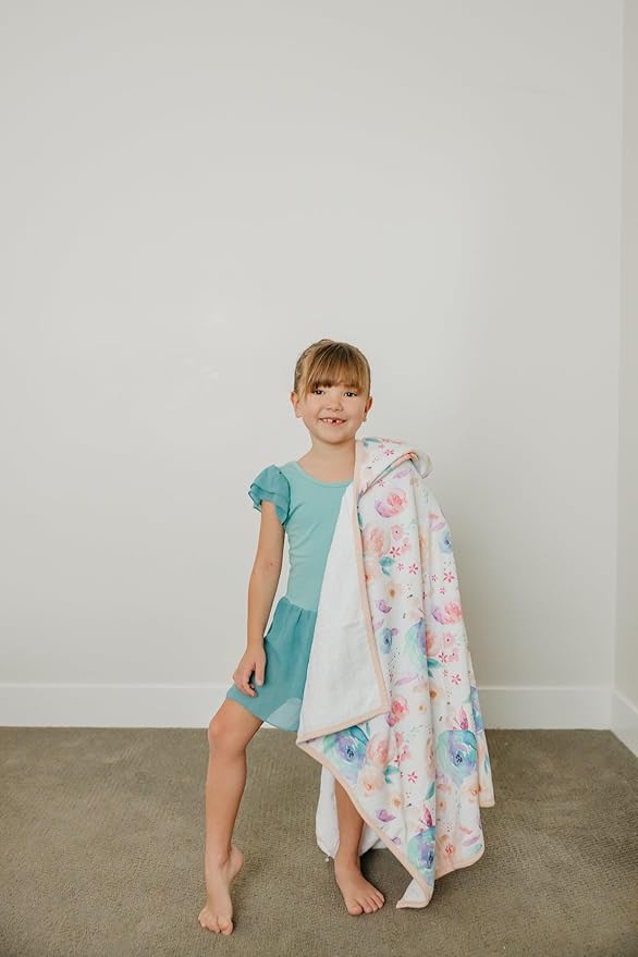 Copper Pearl Hooded Bath Towels Premium Knit/Terry Cloth Toddler Towels with Hood, Pockets, and Cool Designs - Great to Gift and Make Bath Time Fun - Big Kids Hooded Towel, Bloom