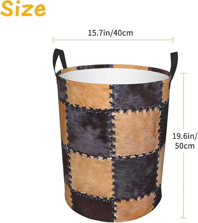 Western Laundry Basket Cow Decor,Waterproof Laundry Hamper Cow Print Room Decor Collapsible Laundry Baskets With Handles,Toy/Clothes Storage Basket For Home Bedroom Bathroom Decor