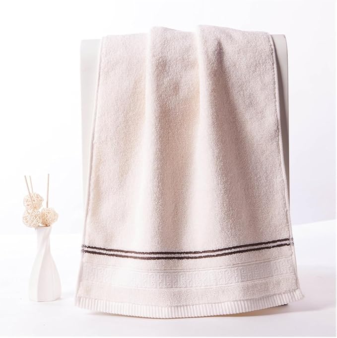 3 Pack Cotton Bath Towels 70x34 cm, Soft and Absorbent, Solid Color Jacquard Face Towels(Light Brown)