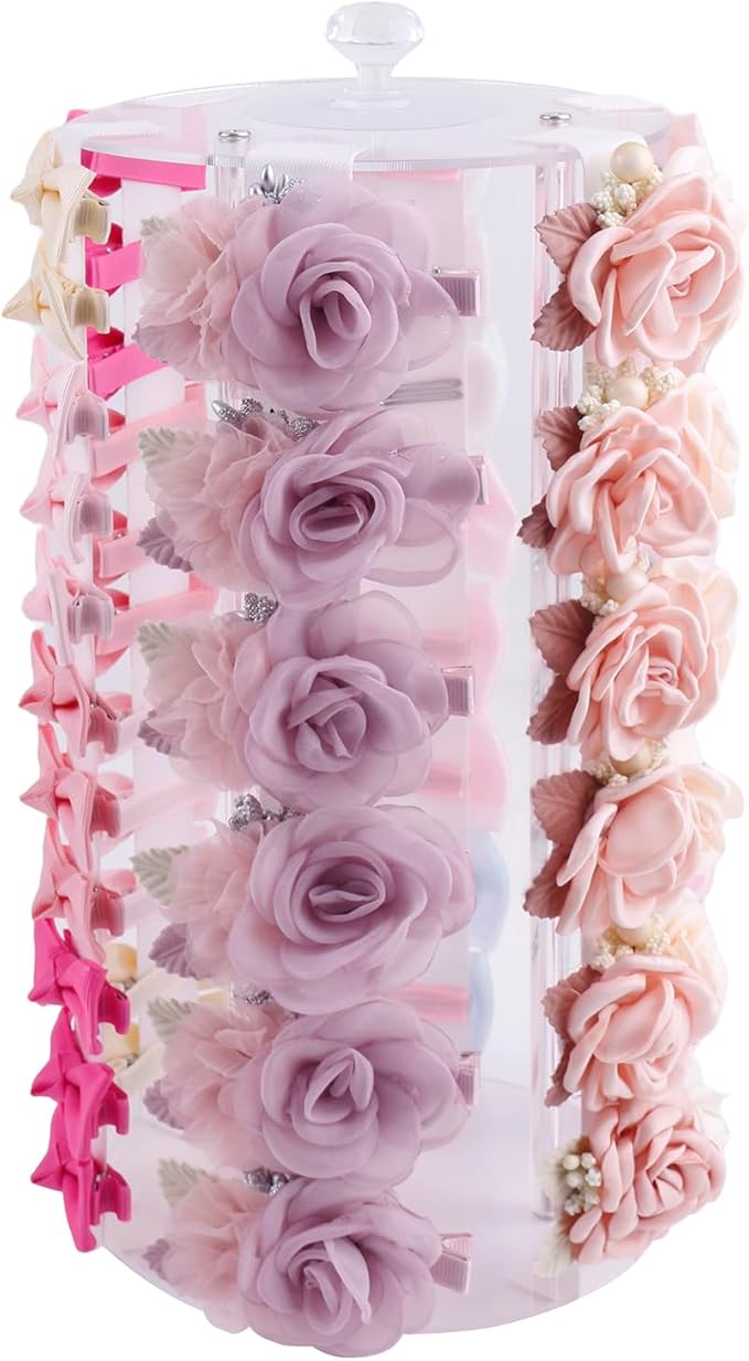 OOSAKU Headband Holder Bow Organizer for Girls,Baby Hair Clips Storage Stand, Hair Accessory Organizer Rack for Baby Newborn Infant Toddler Kids (YT-BXZ-9-bai)