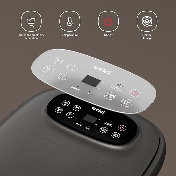 High Depth 14in Feet Foot Spa Electric Rotary Massage with PTC Heating System,Foot Bath with Timer Constant Temperature Control,Handle,and Six Set Electric Massage Balls