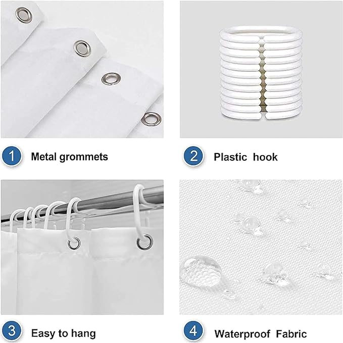 Happy Birthday Shower Curtain Kids Birthday Party Rainbow Shower Curtains for Bathroom Waterproof Polyester Fabric Bathroom Curtain 72 x 72 Inch with 12 Plastic Hooks