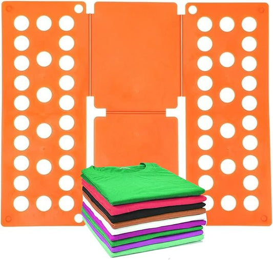 Folding Boards Quality Kids Magic Clothes Folder T Shirts Jumpers Organizer Fold Save Time Quick Clothes Folding Board Holder (Orange)