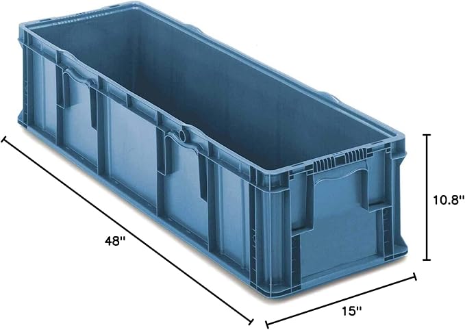 Orbis Stakpak Plastic Long Stacking Container, 48 x 15 x 10-3/4, Blue